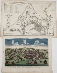 Une veduta panoramica e due carte topografiche di Genova  - Asta Stampe, Vedute e Carte Geografiche - Associazione Nazionale - Case d'Asta italiane