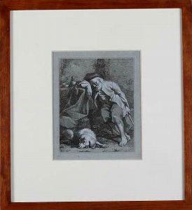 Francesco Londonio - Francesco Londonio Vecchio dormente con il cane, 1759