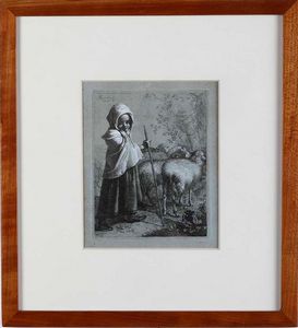 Francesco Londonio - Francesco Londonio Filatrice e pastorello con il gregge, 1759