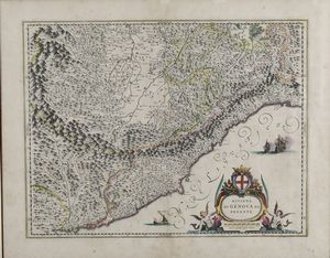 Magini Riviera di Genova da ponente  - Asta Stampe, Vedute e Carte Geografiche - Associazione Nazionale - Case d'Asta italiane