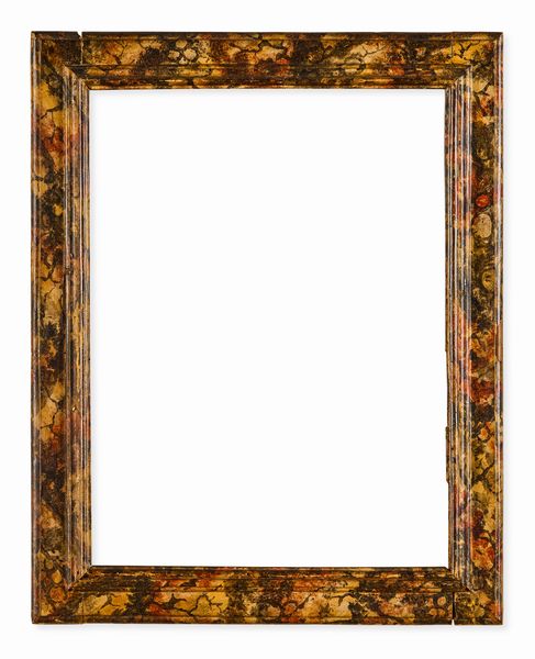 Coppia di cornici in legno laccato a finto marmo. Marche XVII-XVIII secolo  - Asta Cornici Antiche - Associazione Nazionale - Case d'Asta italiane