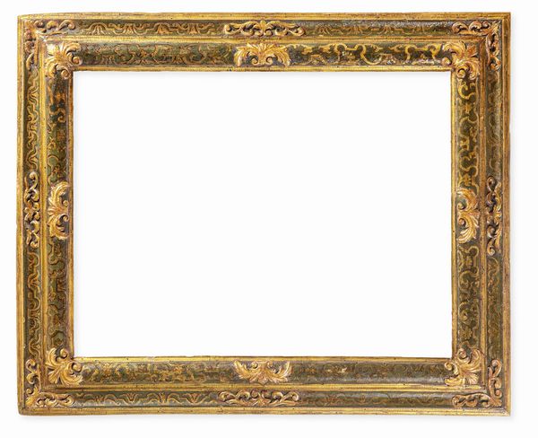 Cornice in legno intagliato, dipinto e dorato. Veneto XVII-XVIII secolo  - Asta Cornici Antiche - Associazione Nazionale - Case d'Asta italiane