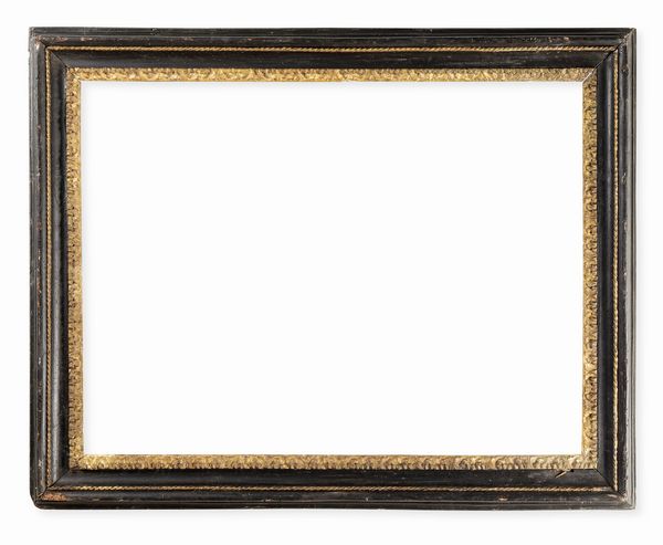 Cornice in legno ebanizzato e dorato. Roma XVII secolo  - Asta Cornici Antiche - Associazione Nazionale - Case d'Asta italiane