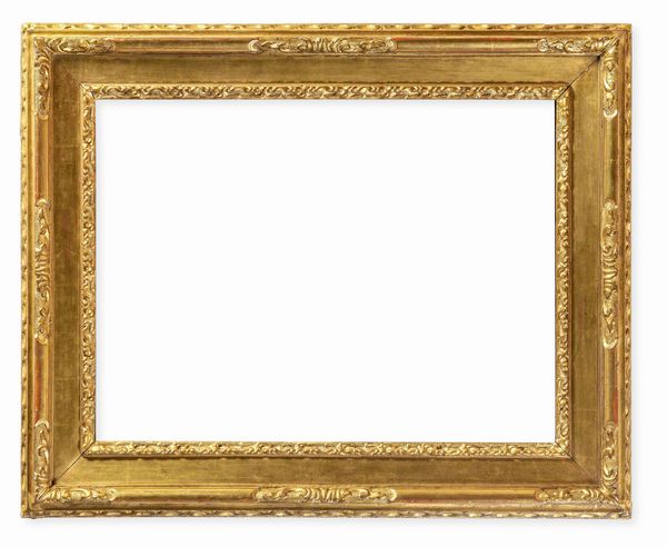 Cornice a cassetta in legno intagliato e dorato. Italia centrale XVII-XVIII secolo  - Asta Cornici Antiche - Associazione Nazionale - Case d'Asta italiane