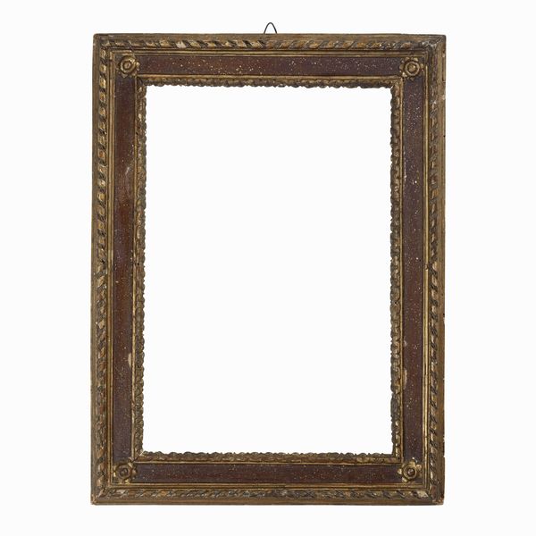 Cornice laccata finto porfido e intagliata, Roma fine XVIII secolo  - Asta Cornici Antiche - Associazione Nazionale - Case d'Asta italiane