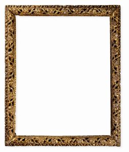 Cornice in legno intagliato, traforato e dorato. XVII-XVIII secolo  - Asta Cornici Antiche - Associazione Nazionale - Case d'Asta italiane