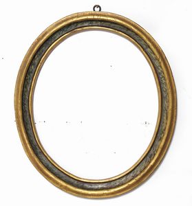 Cornice in legno laccato finto marmo e dorato. Marche XVIII secolo  - Asta Cornici Antiche - Associazione Nazionale - Case d'Asta italiane