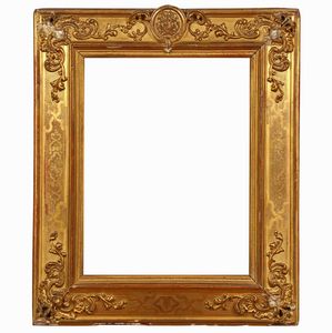 Coppia di cornici da appoggio con ritratto di gentiluomo e gentildonna. XIX secolo  - Asta Cornici Antiche - Associazione Nazionale - Case d'Asta italiane