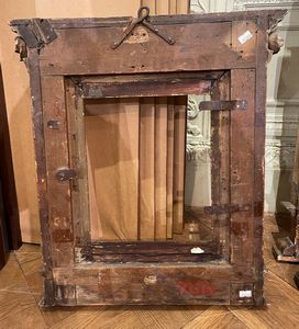 Cornice architettonica a edicola di epoca rinascimentale. Toscana XVI secolo  - Asta Cornici Antiche - Associazione Nazionale - Case d'Asta italiane