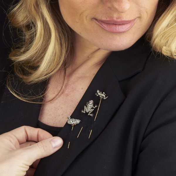 TRE SPILLI ANIMALIER  - Asta GIOIELLI - Associazione Nazionale - Case d'Asta italiane