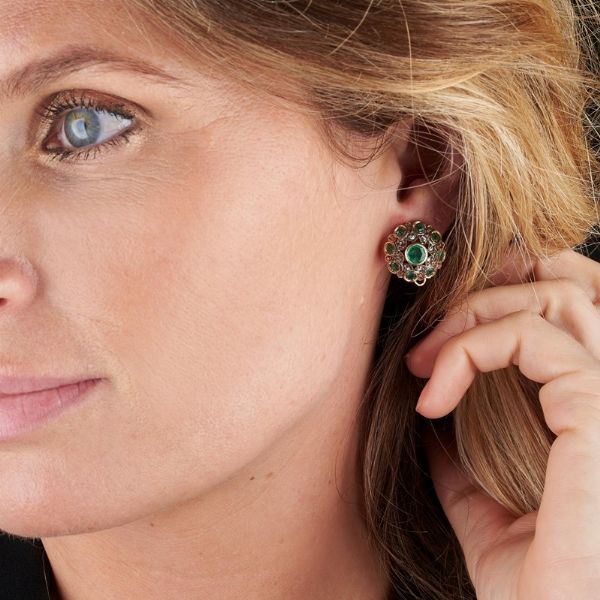 PAIO DI ORECCHINI CON SMERALDI E DIAMANTI  - Asta GIOIELLI - Associazione Nazionale - Case d'Asta italiane