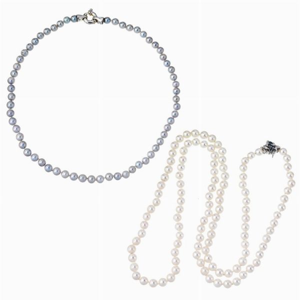 DUE COLLANE DI PERLE  - Asta GIOIELLI - Associazione Nazionale - Case d'Asta italiane