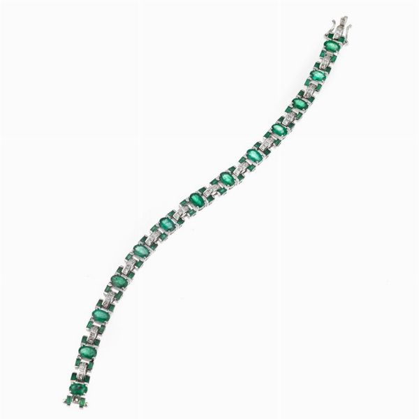 BRACCIALE CON SMERALDI E DIAMANTI  - Asta GIOIELLI - Associazione Nazionale - Case d'Asta italiane