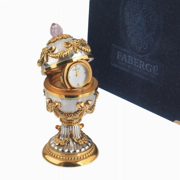 FABERGE UOVO CON OROLOGIO A SCOMPARSA  - Asta GIOIELLI - Associazione Nazionale - Case d'Asta italiane