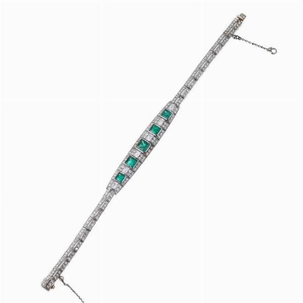 BRACCIALE CON SMERALDI E DIAMANTI  - Asta GIOIELLI - Associazione Nazionale - Case d'Asta italiane