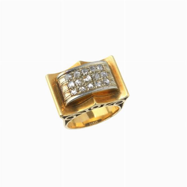 ANELLO A FASCIA CON DIAMANTI  - Asta GIOIELLI - Associazione Nazionale - Case d'Asta italiane