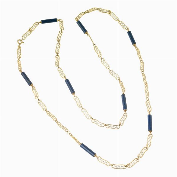 LUNGA COLLANA A CATENA CON LAPISLAZZULI  - Asta GIOIELLI - Associazione Nazionale - Case d'Asta italiane