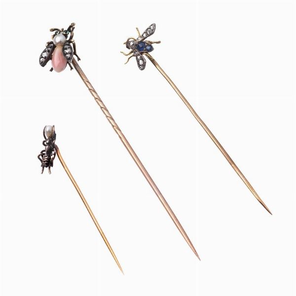 TRE SPILLE ANIMALIER  - Asta GIOIELLI - Associazione Nazionale - Case d'Asta italiane