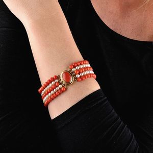 BRACCIALE CON PERLE E CORALLO  - Asta GIOIELLI - Associazione Nazionale - Case d'Asta italiane