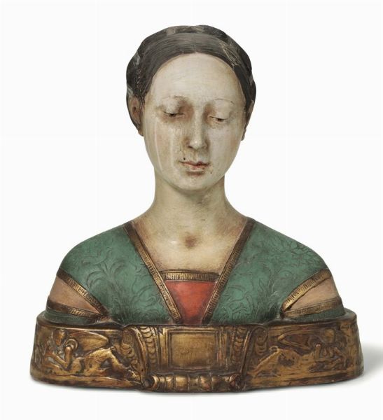 Busto femminile in stile rinascimentale, XX secolo  - Asta Una Nobile Dimora Fiorentina - Associazione Nazionale - Case d'Asta italiane