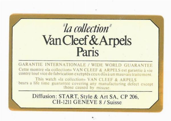 VAN CLEEF & ARPELS LA COLLECTION REF. 45 604  - Asta OROLOGI E PENNE - Associazione Nazionale - Case d'Asta italiane