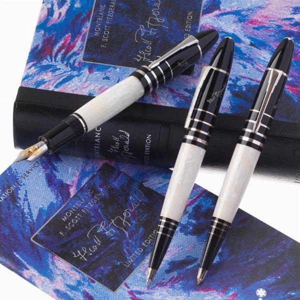 MONTBLANC : MONTBLANC MEISTERSTÜCK SCOTT FITZGERALD SERIE SCRITTORI EDIZIONE LIMITATA PENNA STILOGRAFICA N. 01664/18500, PENNA A SFERA N. 01664/16500, PORTAMINE N. 01664/4500, ANNO 2002  - Asta OROLOGI E PENNE - Associazione Nazionale - Case d'Asta italiane