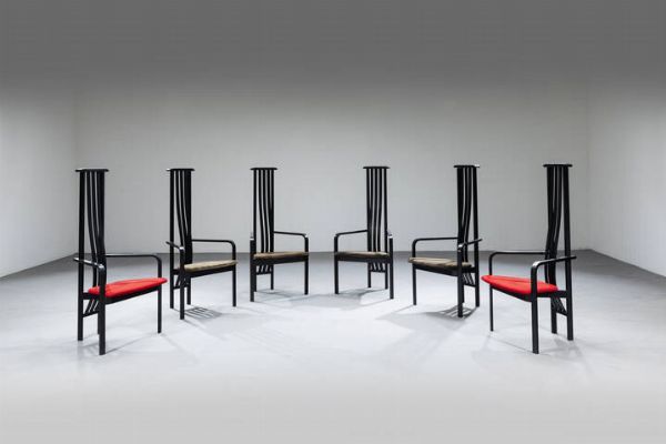 VICO MAGISTRETTI : Sei sedie  - Asta Design - Associazione Nazionale - Case d'Asta italiane