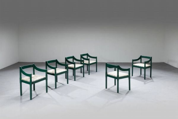 VICO MAGISTRETTI : Sei sedie mod. Carimate  - Asta Design - Associazione Nazionale - Case d'Asta italiane