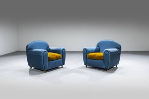 PRODUZIONE ITALIANA - Coppia di poltrone mod. Club