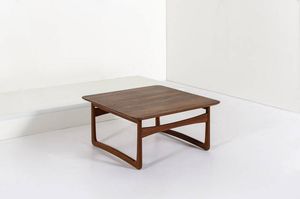 PRODUZIONE DANESE - Tavolino in legno. Anni '70 cm 38x76x76