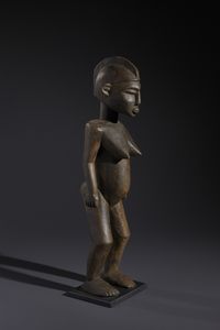 Lobi - Burkina Faso/Costa d'Avorio : Nello stile di Scultura antropomorfa femminile  legno a patina scura  - Asta Asta 444 | AFRICA, OCEANIA E AMERICHE - ARTIGIANATO AFRICANO: VARI COMMITTENTI E SELEZIONE DALLA COLLEZIONE BARTOLOMUCCI Online - Associazione Nazionale - Case d'Asta italiane