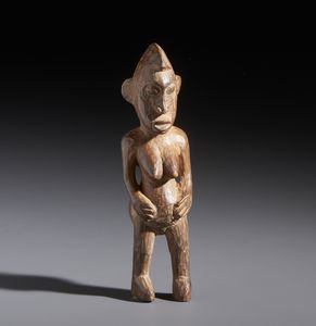 Senufo - Costa d'Avorio/Mali/Burkina Faso - Nello stile di Piccola scultura antropomorfa femminile in legno duro a patina marrone
