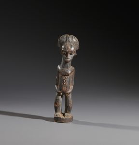 Baule - Costa d'Avorio - Nello stile di Scultura antropomorfa  in legno duro a patina scura