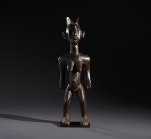Mossi - Burkina Faso - Nello stile di Scultura antropomorfa femminile  in legno a patina scura