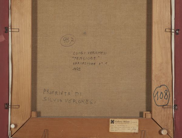 VERONESI LUIGI (1908 - 1998) : TENSIONE - VARIAZIONE N.1, 1972  - Asta Asta 445 | ARTE MODERNA E CONTEMPORANEA - SELECTED Online - Associazione Nazionale - Case d'Asta italiane