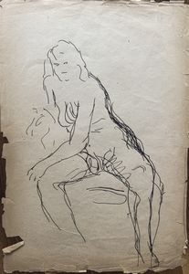 FONTANA LUCIO (1899 - 1968) - NUDO FEMMINILE SEDUTO DI FRONTE, 1939-40