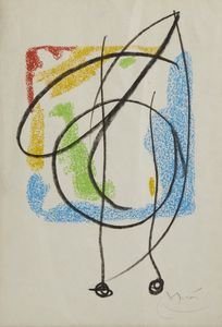 MIRO' JOAN (1893 - 1983) : SENZA TITOLO  - Asta Asta 445 | ARTE MODERNA E CONTEMPORANEA - SELECTED Online - Associazione Nazionale - Case d'Asta italiane