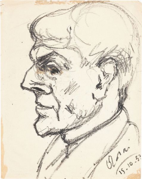 OTTONE ROSAI : Ritratto di uomo di profilo  - Asta PARADE V - Arte Contemporanea - Associazione Nazionale - Case d'Asta italiane