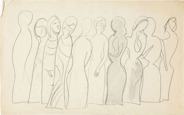 Mario Sironi : Figure  - Asta PARADE V - Arte Contemporanea - Associazione Nazionale - Case d'Asta italiane