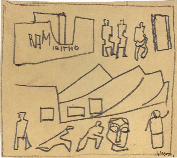 Mario Sironi : Composizione  - Asta PARADE V - Arte Contemporanea - Associazione Nazionale - Case d'Asta italiane