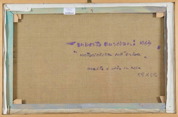 Umberto Buscioni : Motocicletta nell'erba  - Asta Asta di Arte Moderna e Contemporanea - Associazione Nazionale - Case d'Asta italiane