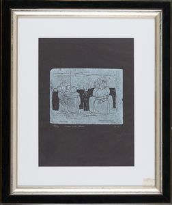 Felice Casorati - Interno, figure nella stanza