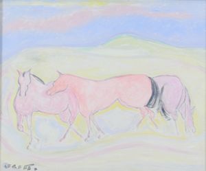 GIUSEPPE CESETTI - Cavalli al pascolo