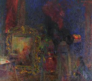 Plinio Nomellini - Interno con natura morta