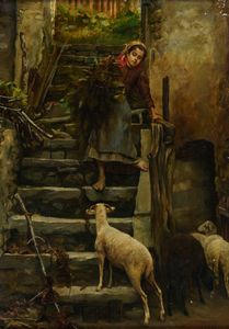 Giuseppe Magni - Pastorella nell'ovile