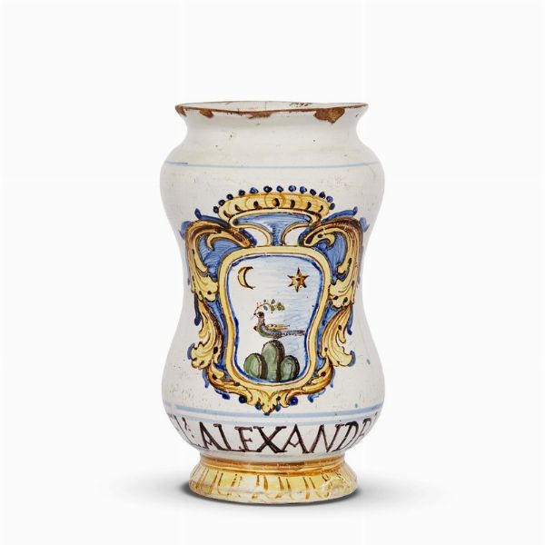 ALBARELLO, CASTELLI, FINE SECOLO XVII  - Asta UNA COLLEZIONE DI VASI DA FARMACIA IN MAIOLICA - Associazione Nazionale - Case d'Asta italiane