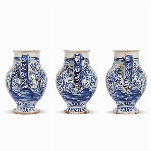 TRE ORCIOLI, TORRE DEI PASSERI, SECOLO XVIII  - Asta UNA COLLEZIONE DI VASI DA FARMACIA IN MAIOLICA - Associazione Nazionale - Case d'Asta italiane