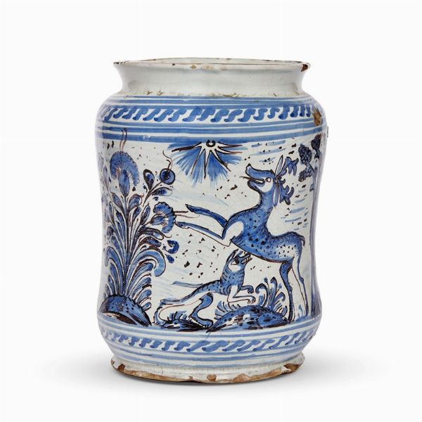 ALBARELLO, LATERZA, PRIMA MET&Agrave; SECOLO XVIII  - Asta UNA COLLEZIONE DI VASI DA FARMACIA IN MAIOLICA - Associazione Nazionale - Case d'Asta italiane