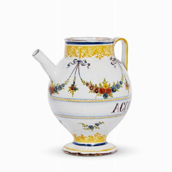 VERSATOIO, FAENZA, MANIFATTURA FERNIANI, MET&Agrave; SECOLO XVIII  - Asta UNA COLLEZIONE DI VASI DA FARMACIA IN MAIOLICA - Associazione Nazionale - Case d'Asta italiane