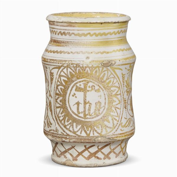 ALBARELLO, DERUTA, SECONDA MET� SECOLO XV  - Asta UNA COLLEZIONE DI VASI DA FARMACIA IN MAIOLICA - Associazione Nazionale - Case d'Asta italiane